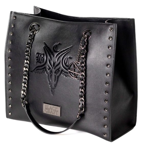 Blackcraft Cult Handbags - Blackcraft Cult Goat Studded Tote Bag Purse NEW